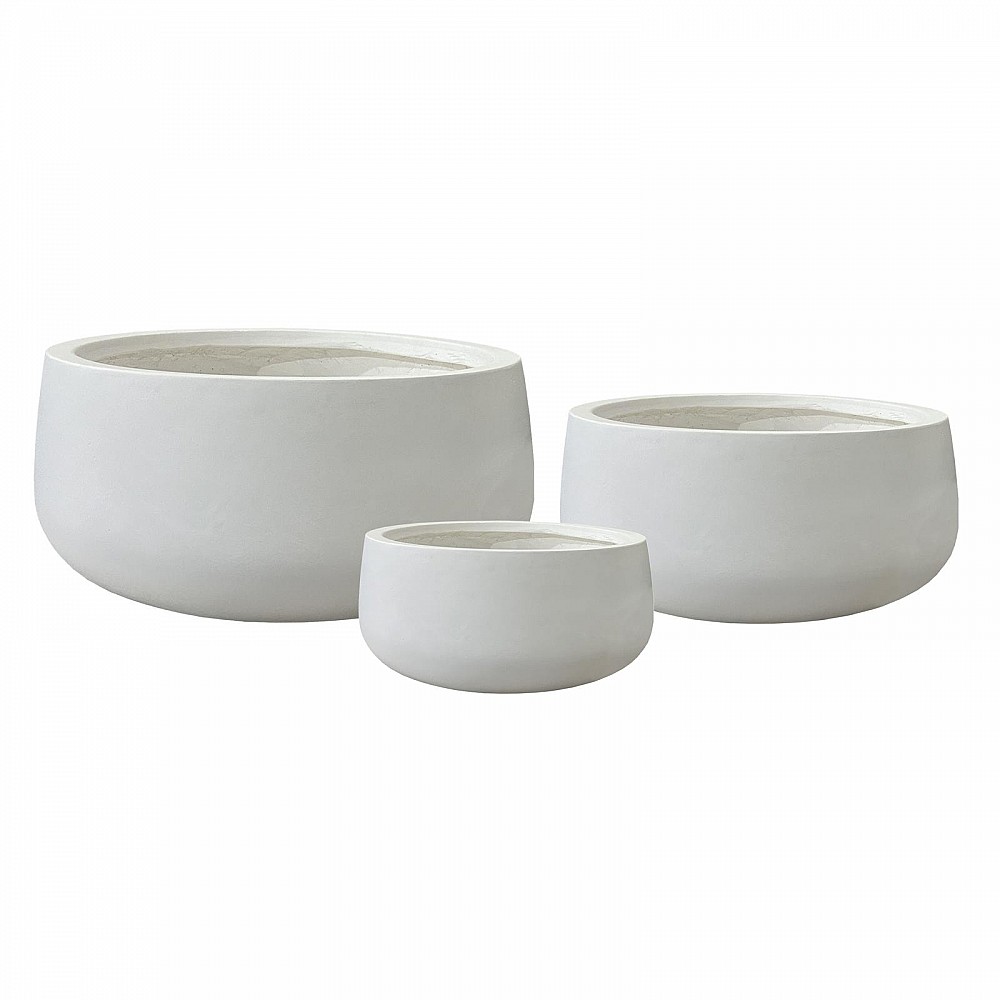 Supergreens Γλάστρα Πήλινη Οβάλ "Alba" Λευκό S 30x30x15 εκ.