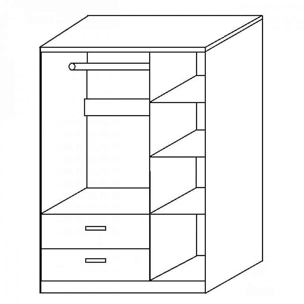 ArteLibre Ντουλάπα ArteLibre TUBEROSA Μαύρο Μοριοσανίδα 120x50x180cm - 14370196 - inde.gr