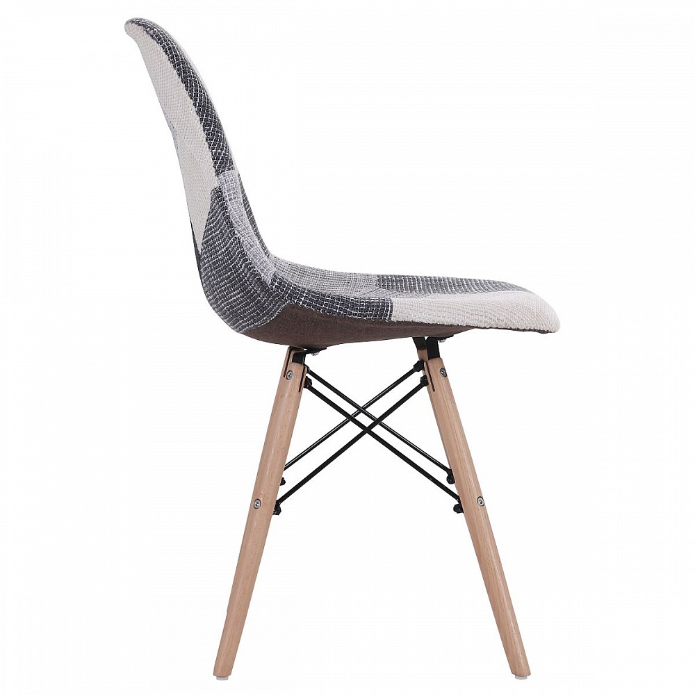 Καρέκλα CORYLOUS Patchwork Ύφασμα/Ξύλο 51x46x82cm