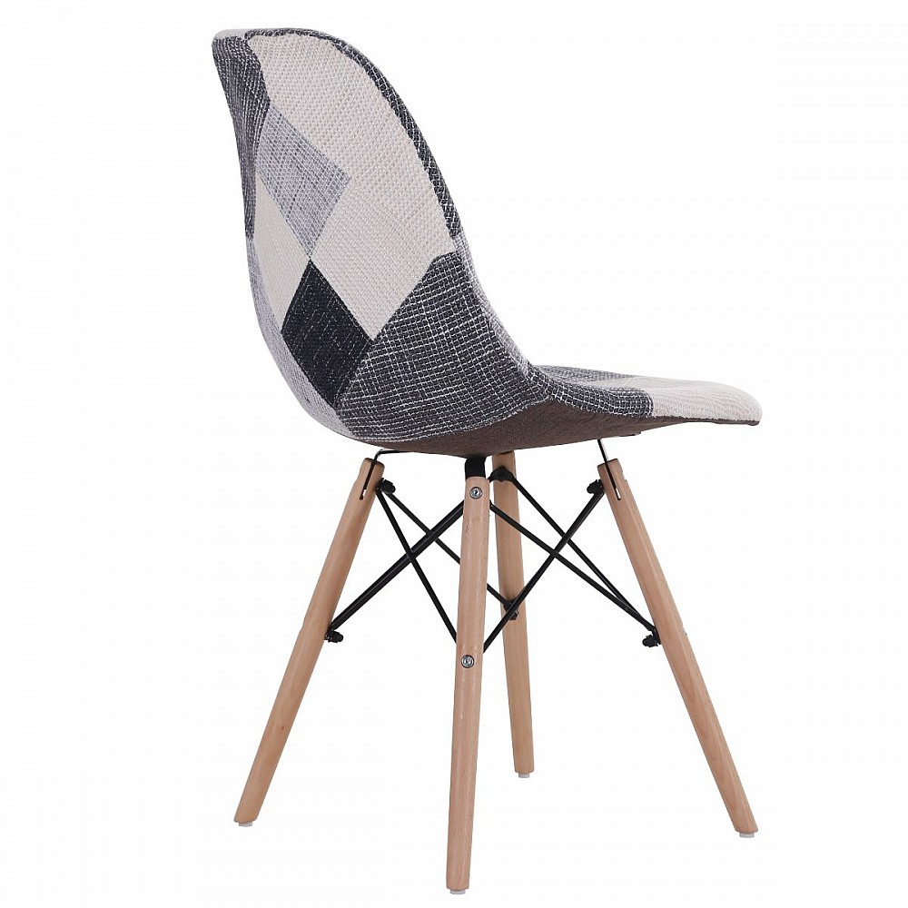 Καρέκλα CORYLOUS Patchwork Ύφασμα/Ξύλο 51x46x82cm