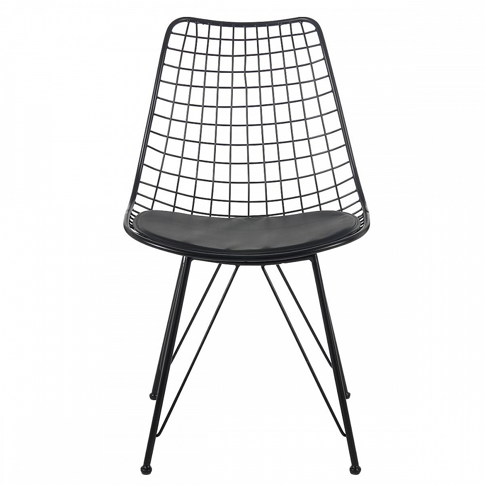 Καρέκλα Μεταλλική FAGUS Με Μαξιλάρι Μαύρο 49x58x83.5cm