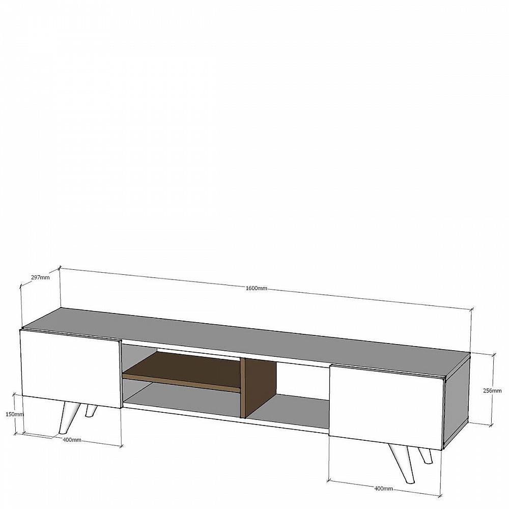 ArteLibre Έπιπλο Τηλεόρασης ArteLibre SKOPELOS Καρυδιά/Μαύρο 160x30x40cm - 14410008 - inde.gr