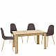 Σετ Τραπεζαρία LORA Sonoma/Καφέ Τραπέζι 140x80x75cm Και 4 Καρέκλες