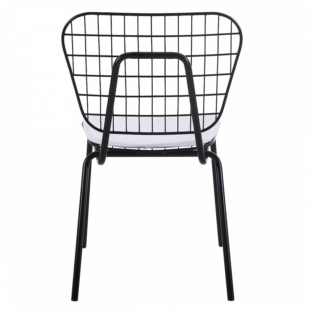 Καρέκλα Μεταλλική ALNUS Με Μαξιλάρι Μαύρο 53x55x79cm