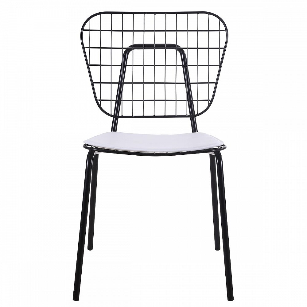 Καρέκλα Μεταλλική ALNUS Με Μαξιλάρι Μαύρο 53x55x79cm