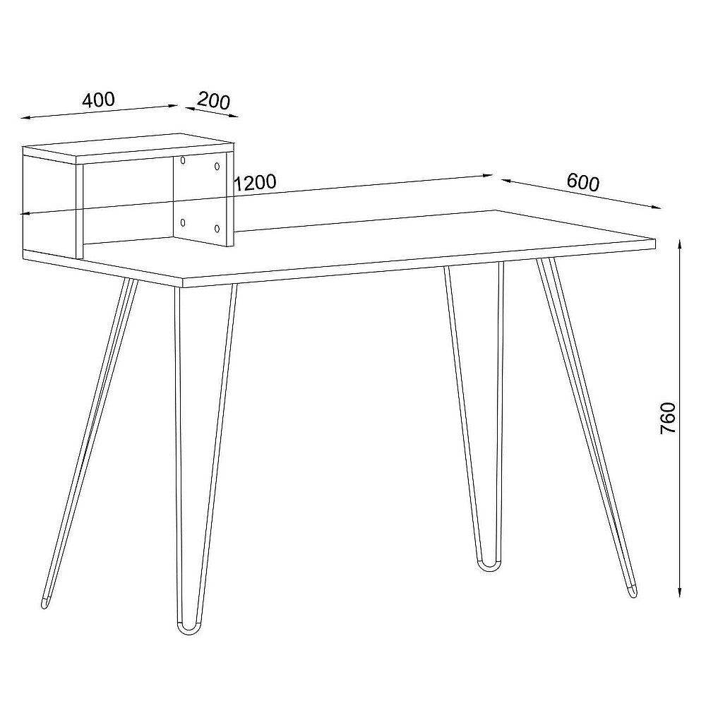 ArteLibre Γραφείο ArteLibre Sikinos Φυσικό/Μαύρο 120x60x76cm - 14410025 - inde.gr