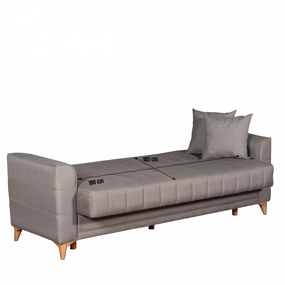 ArteLibre Καναπές Κρεβάτι Τριθέσιος GERARDO Καφέ 210x68x95cm - inde.gr