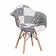 Καρέκλα FALKON Patchwork Ύφασμα/Ξύλο 62x59x82cm