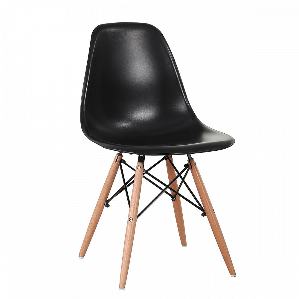 Καρέκλα COLT Μαύρο PP/Ξύλο 46x52x82cm