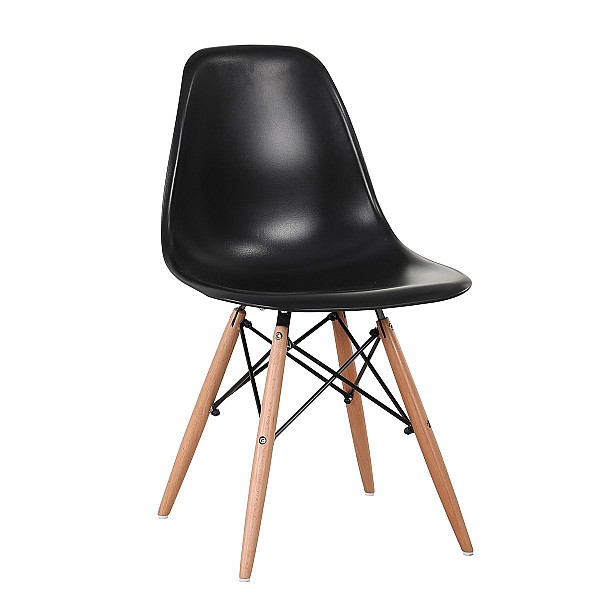 Καρέκλα COLT Μαύρο PP/Ξύλο 46x52x82cm