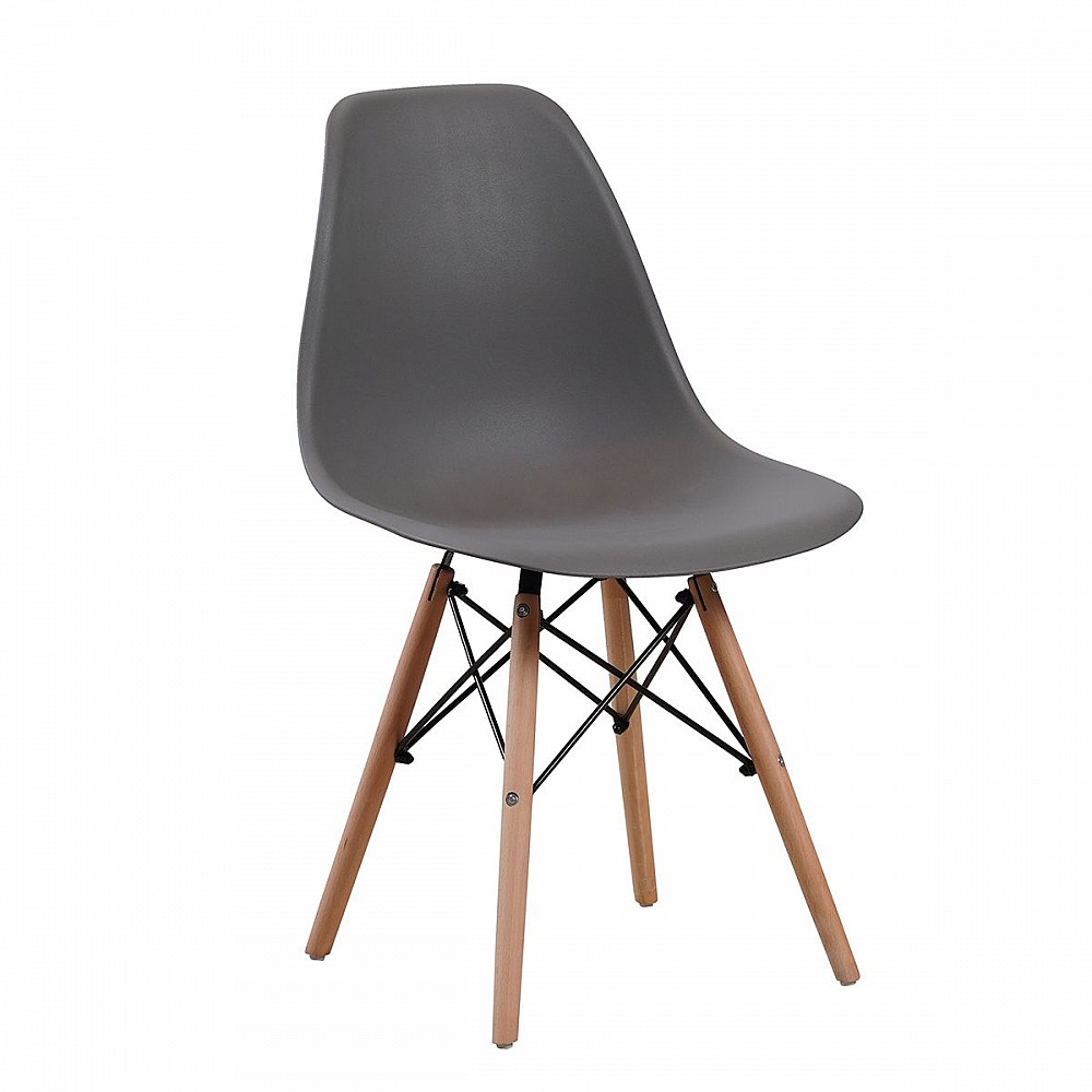 Καρέκλα COLT Γκρι PP/Ξύλο 46x52x82cm