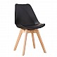 Καρέκλα GROUGH Μαύρο PP/PU/Ξύλο 49x56x83cm