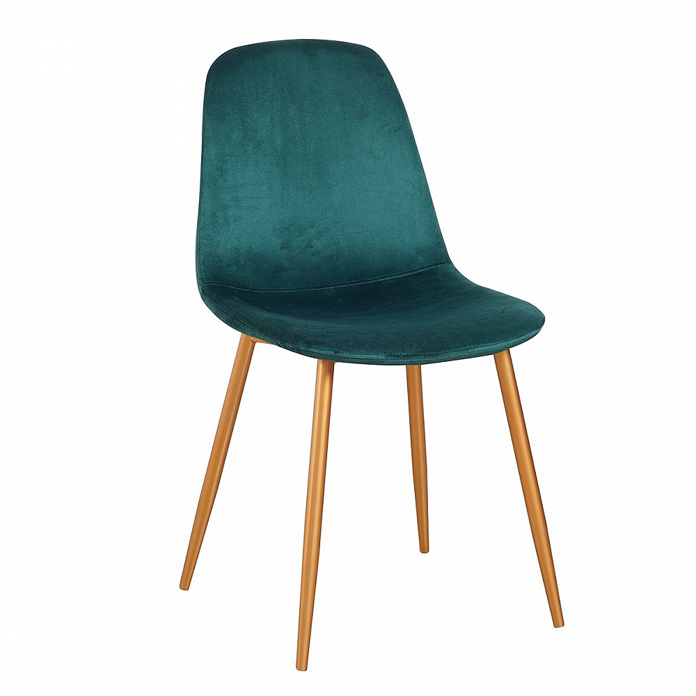 ArteLibre Καρέκλα AUDUBON Πράσινο/Χρυσό Ύφασμα/Ξύλο 44x52x85cm - inde.gr