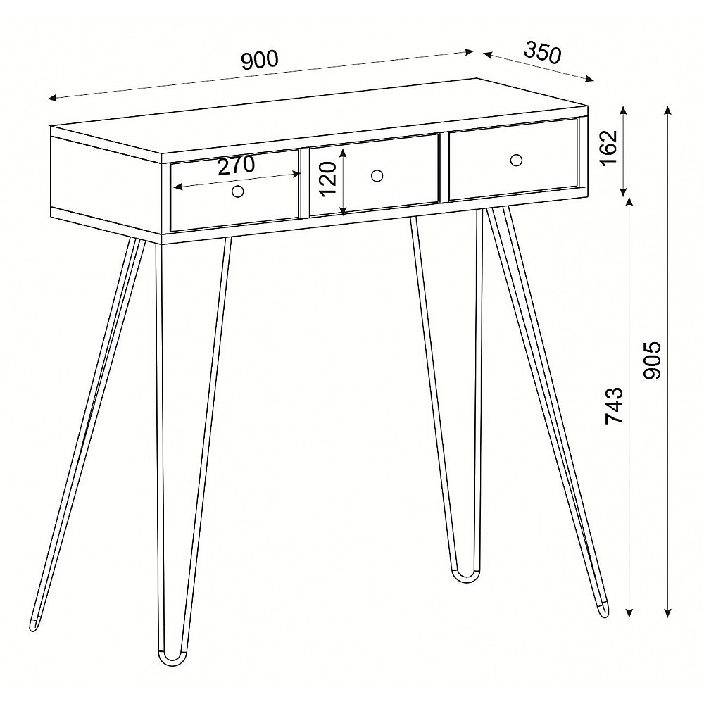 Κονσόλα LIDYA Καφέ Με Σχέδιο 90x35x91cm Κονσόλα LIDYA Καφέ Με Σχέδιο 90x35x91cm