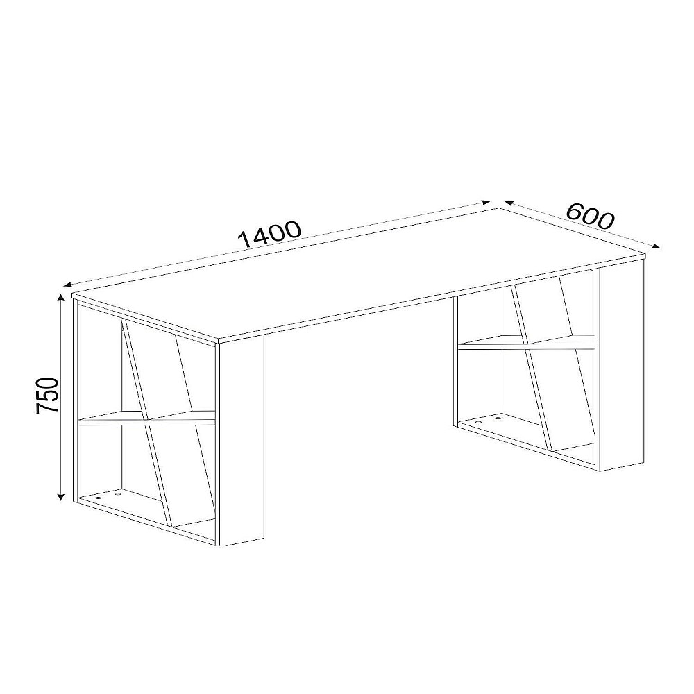 ArteLibre Γραφείο ArteLibre Simi Μαύρο/Λευκή Επιφάνεια 140x60x74cm - 14410071 - inde.gr