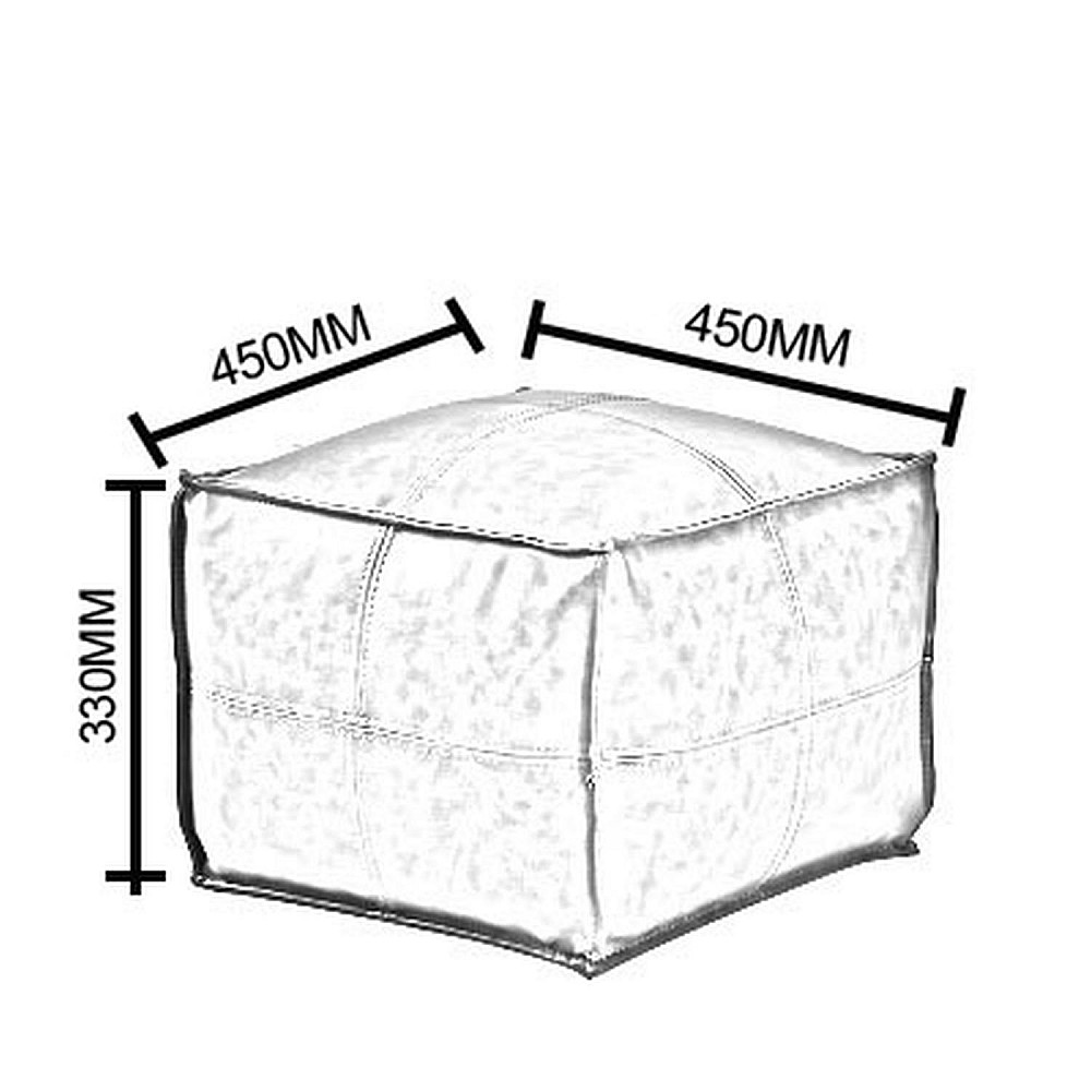 ArteLibre Πουφ ArteLibre ASIM Μαύρο Δέρμα 45x45x33cm - 14870100 - inde.gr