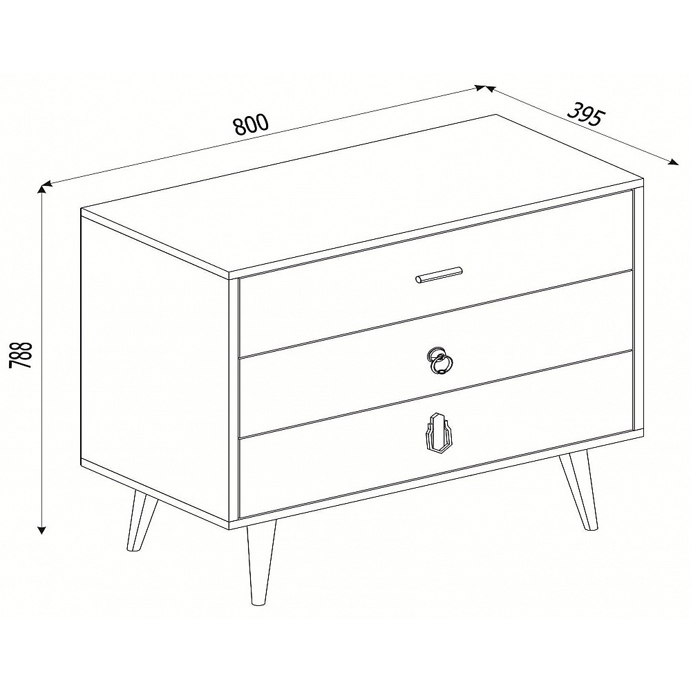 ArteLibre Συρταριέρα ArteLibre KIMOLOS Λευκό/Φυσικό/Καφέ 80x40x79cm - 14410119 - inde.gr