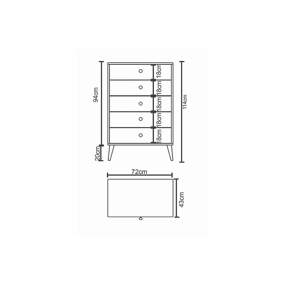 ArteLibre Συρταριέρα ArteLibre AMARI Λευκό Μοριοσανίδα 72x43x114cm - 14870045 - inde.gr