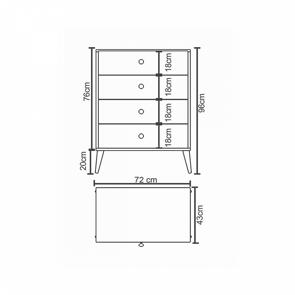 ArteLibre Συρταριέρα ArteLibre AMARI Δρυς Μοριοσανίδα 72x43x96cm - 14870050 - inde.gr