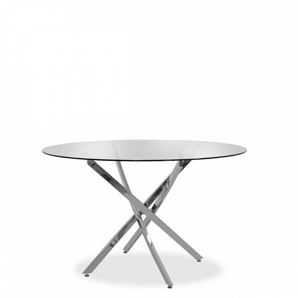 Τραπέζι PHLAX Διάφανο Γυαλί Φ120x74cm