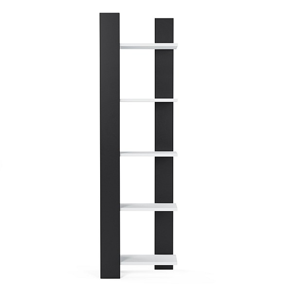 ArteLibre Βιβλιοθήκη ArteLibre EBORA Λευκό/Μαύρο Μοριοσανίδα/Μελαμίνη 45x25x160cm - 14970025 - inde.gr