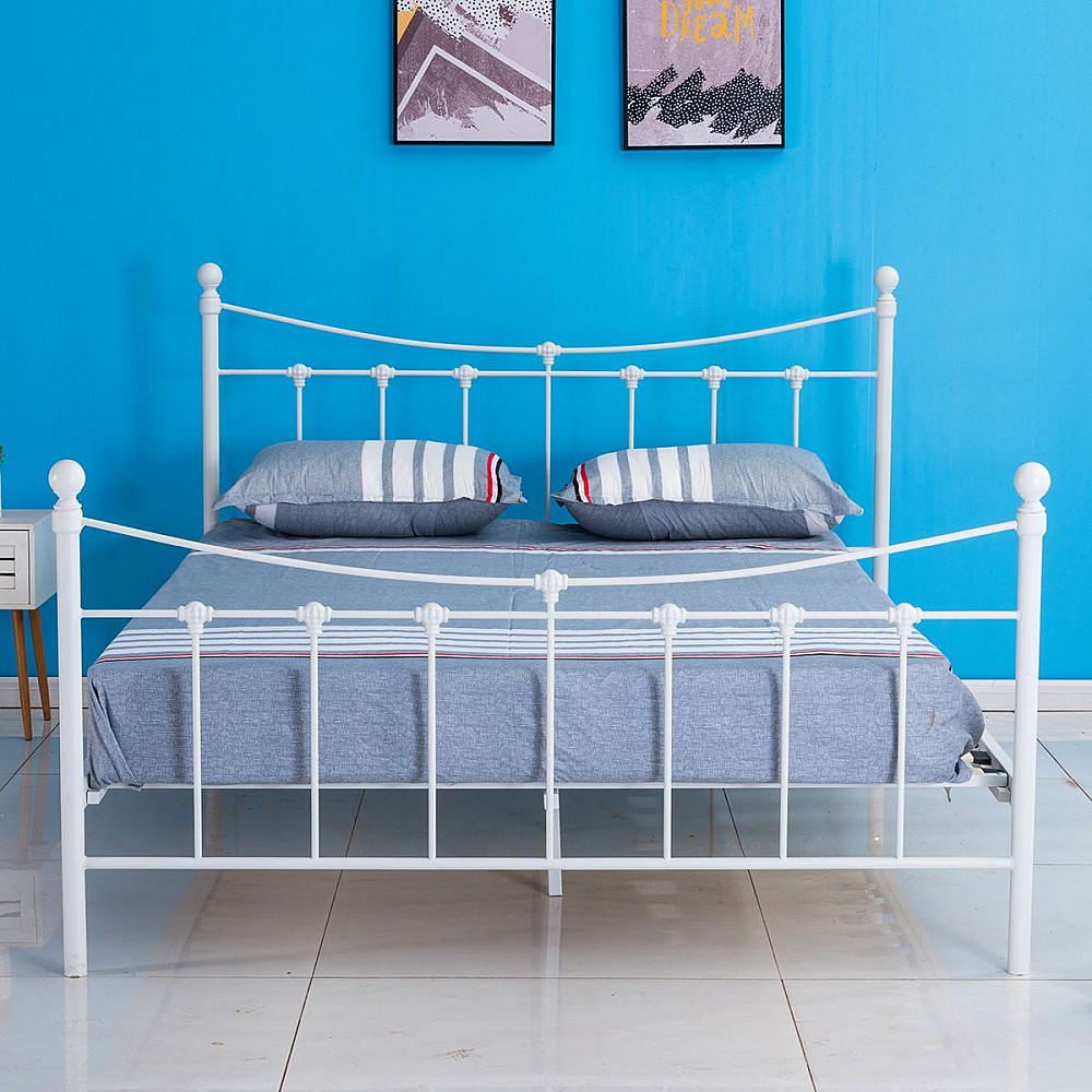ArteLibre Κρεβάτι ArteLibre SOPHIE Μεταλλικό Sandy White 210x168x110cm (Στρώμα 160x200cm) - 14250011 - inde.gr ArteLibre Κρεβάτι ArteLibre SOPHIE Μεταλλικό Sandy White 210x168x110cm (Στρώμα 160x200cm) - 14250011 - inde.gr