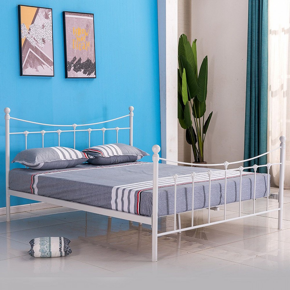 ArteLibre Κρεβάτι ArteLibre SOPHIE Μεταλλικό Sandy White 210x168x110cm (Στρώμα 160x200cm) - 14250011 - inde.gr ArteLibre Κρεβάτι ArteLibre SOPHIE Μεταλλικό Sandy White 210x168x110cm (Στρώμα 160x200cm) - 14250011 - inde.gr