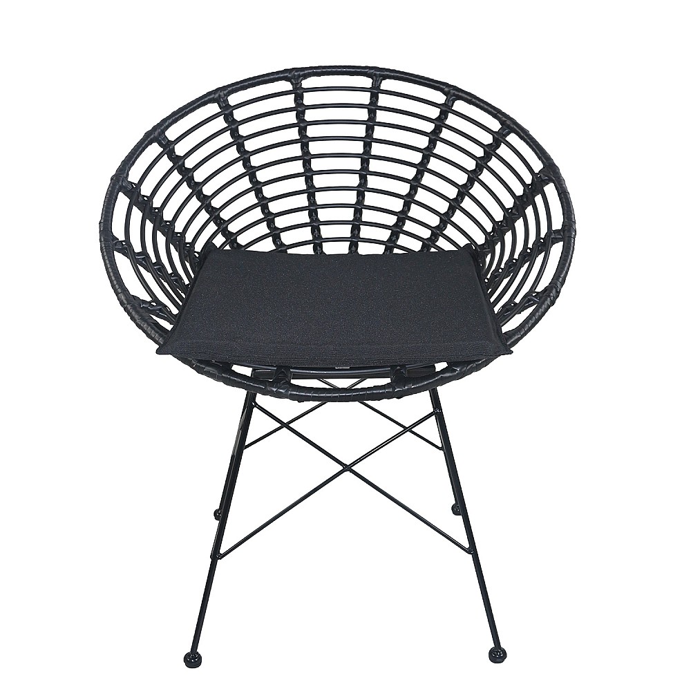 ArteLibre Καρέκλα Κήπου ArteLibre AELIUS Μαύρο Μέταλλο/Rattan 72x62x78cm - 14510022 - inde.gr