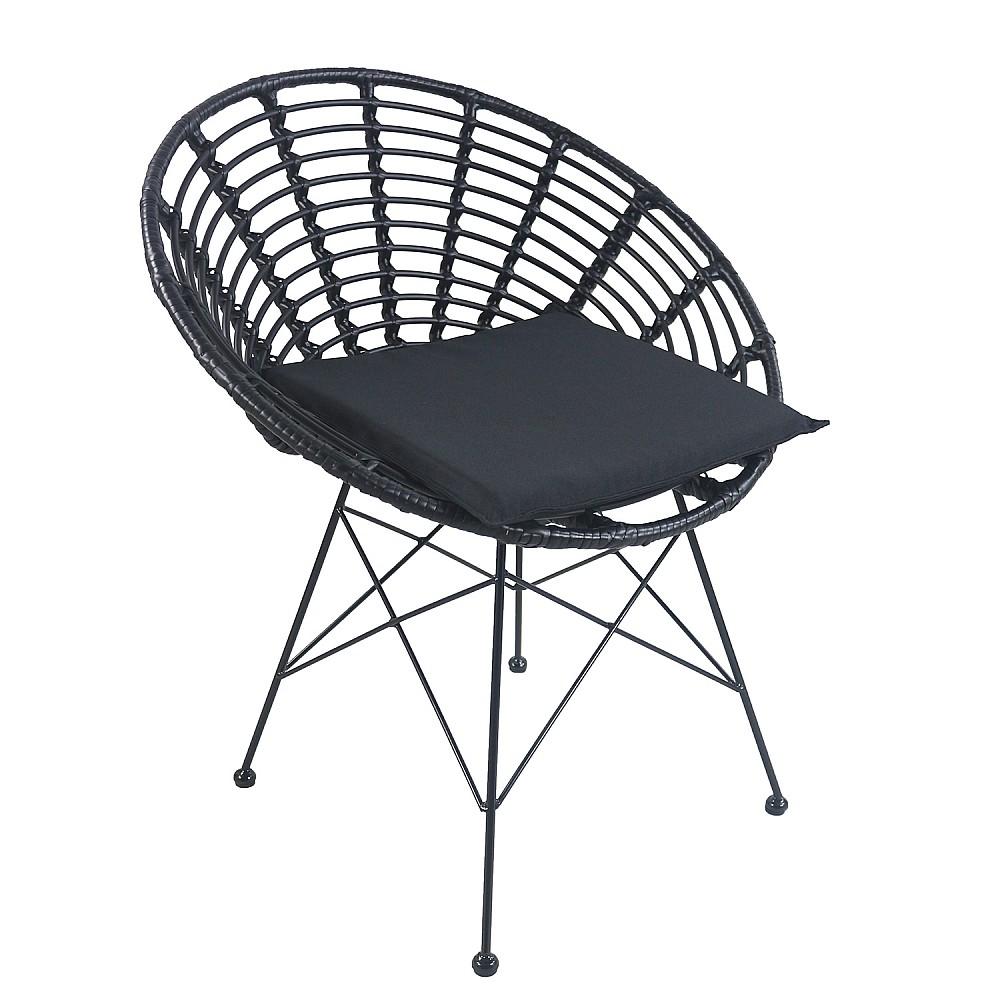 ArteLibre Καρέκλα Κήπου ArteLibre AELIUS Μαύρο Μέταλλο/Rattan 72x62x78cm - 14510022 - inde.gr