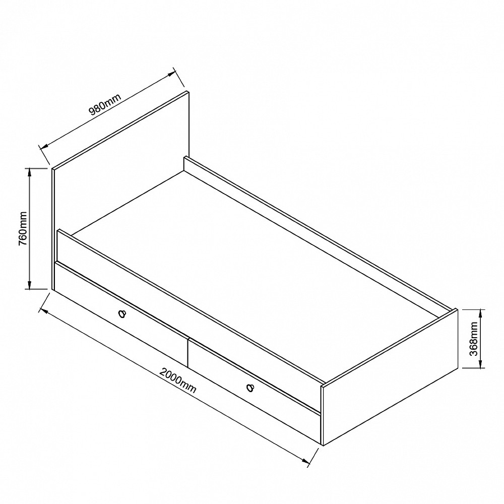 ArteLibre Κρεβάτι Μονό ArteLibre AMARI Βελανιδί Μοριοσανίδα 200x98cm - 14870067 - inde.gr