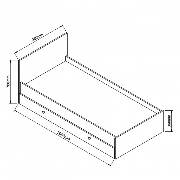 ArteLibre Κρεβάτι Μονό ArteLibre AMARI Βελανιδί Μοριοσανίδα 200x98cm - 14870067 - inde.gr