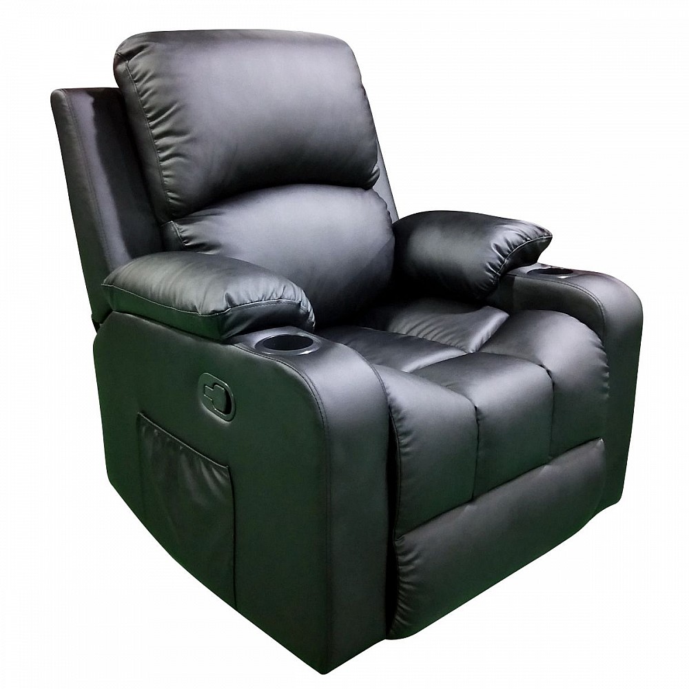 Πολυθρόνα Relax BELLADONA Μαύρο PU 91x102x112cm