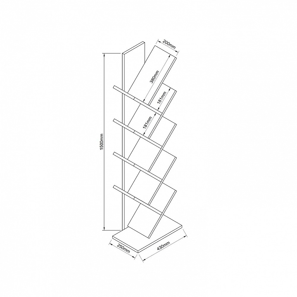 ArteLibre Βιβλιοθήκη ArteLibre AZIZI Ανθρακί Μοριοσανίδα 35x19.5x130cm - 14870087 - inde.gr