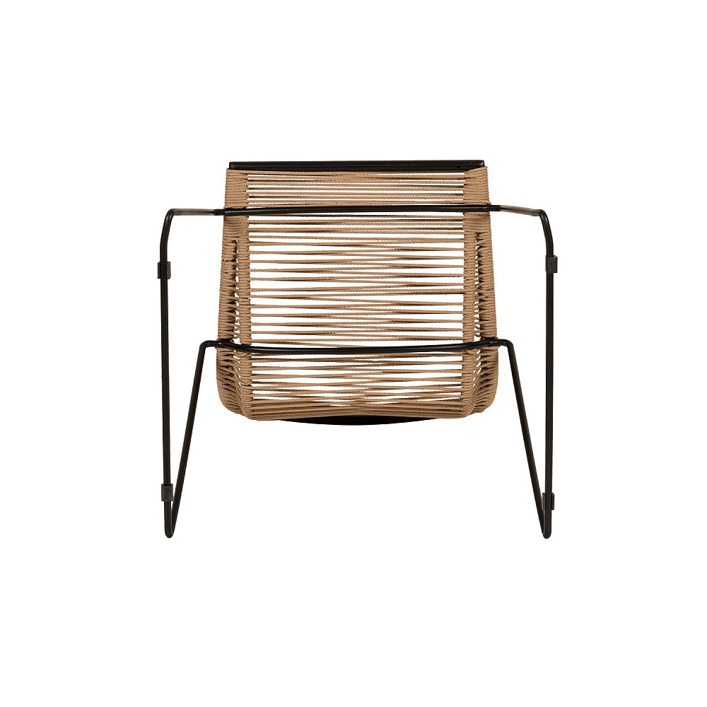 ArteLibre Καρέκλα Κήπου ArteLibre DERNA Φυσικό/Μαύρο Μέταλλο/Rattan 57x59x80cm - 14840023 - inde.gr