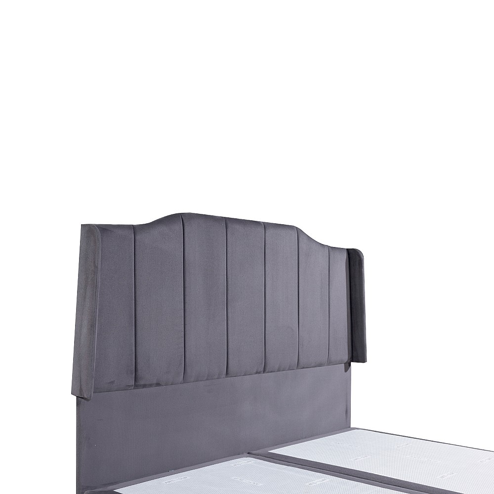 ArteLibre Κρεβάτι ArteLibre BISMUTH Γκρι Βελούδο (Στρώμα 160x200cm) - 14810005 - inde.gr