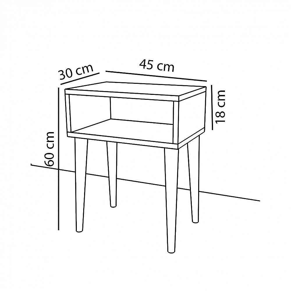 ArteLibre Κομοδίνο ArteLibre GANIRU Καρυδί Μοριοσανίδα/Ξύλο 45x30x60cm - 14870126 - inde.gr