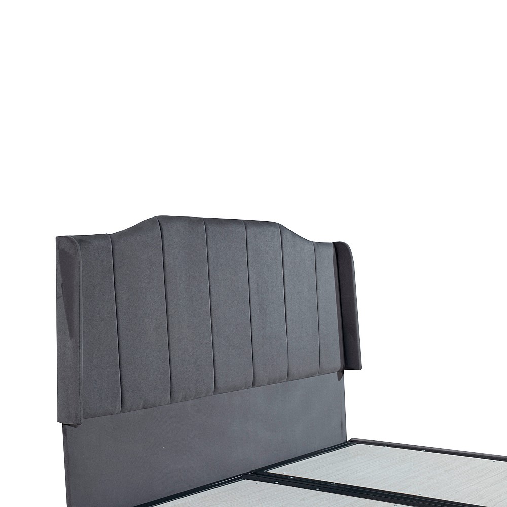 ArteLibre Κρεβάτι ArteLibre BISMUTH Με Αποθηκευτικό Χώρο Γκρι Βελούδο (Στρώμα 160x200cm) - 14810008 - inde.gr