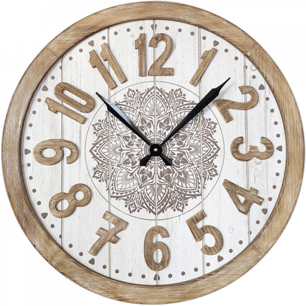 ArteLibre Ρολόι Τοίχου Ξύλο Φ60x4cm - inde.gr