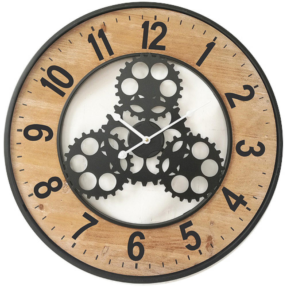 ArteLibre Ρολόι Τοίχου Ξύλο/Μέταλλο Φ60x4cm - inde.gr