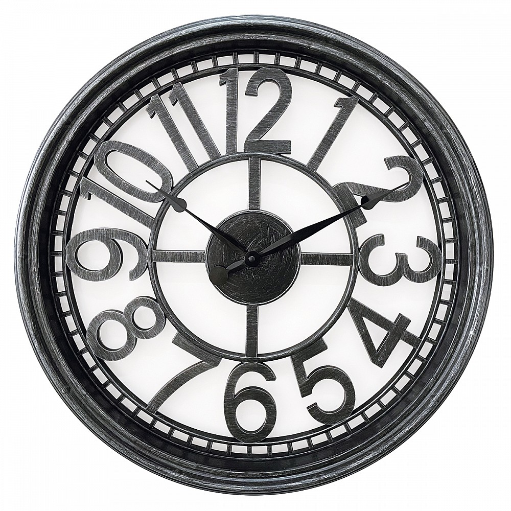 ArteLibre Ρολόι Τοίχου Ασημί Πλαστικό Φ50.7x5.2cm - inde.gr