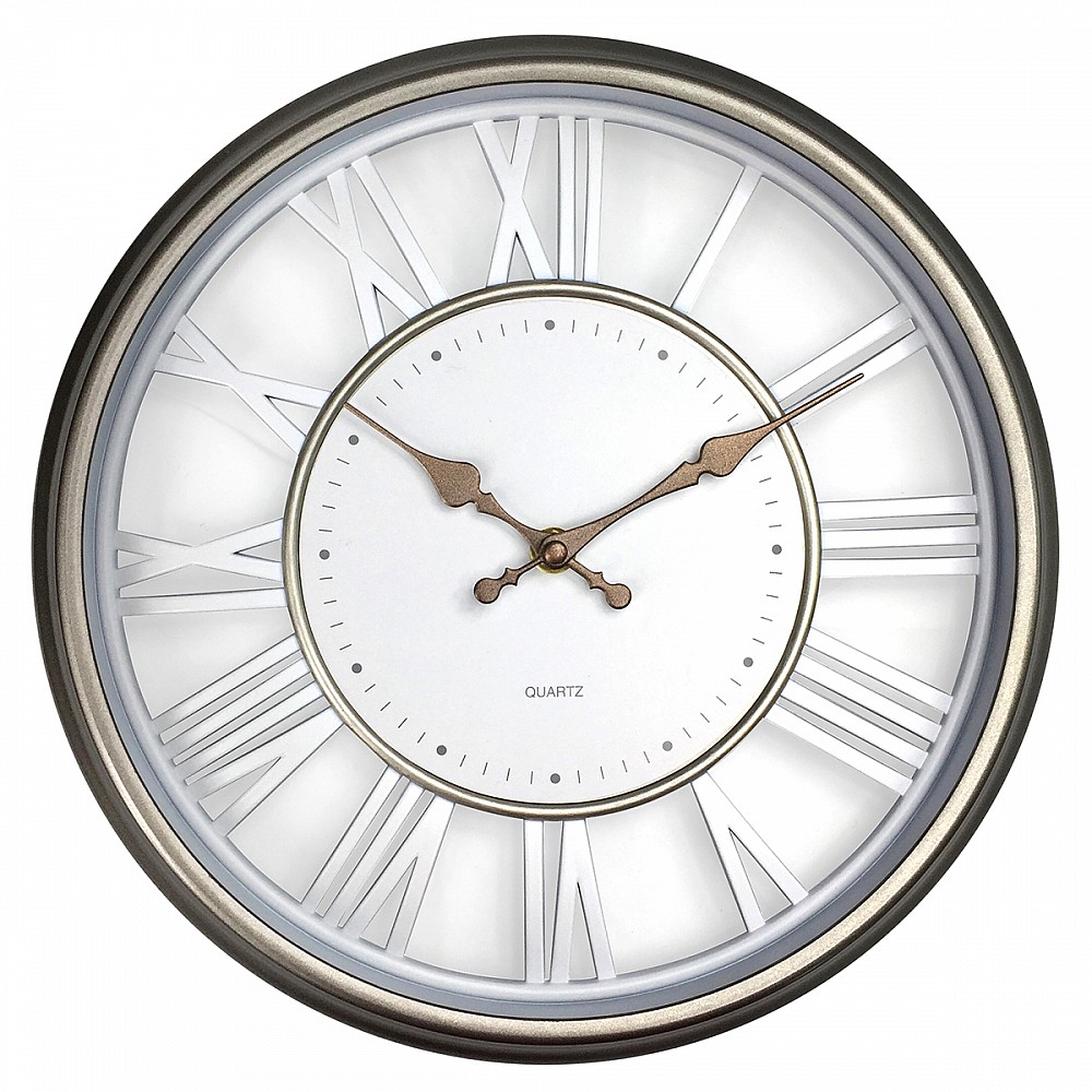 ArteLibre Ρολόι Τοίχου Ασημί Πλαστικό Φ30.5x4cm - inde.gr