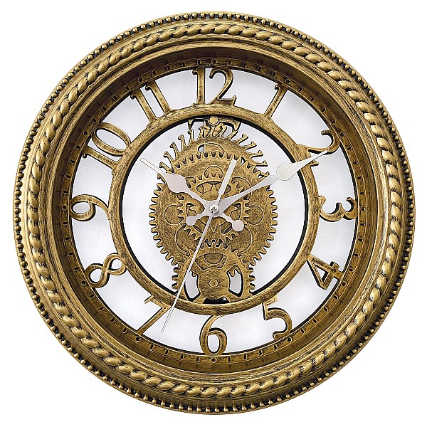 ArteLibre Ρολόι Τοίχου ArteLibre Χρυσό Πλαστικό Φ30.5x4.6cm - 14740014 - inde.gr