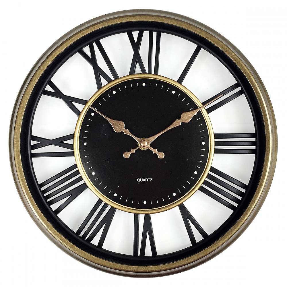 ArteLibre Ρολόι Τοίχου Χρυσό Πλαστικό Φ30.5x4cm - inde.gr