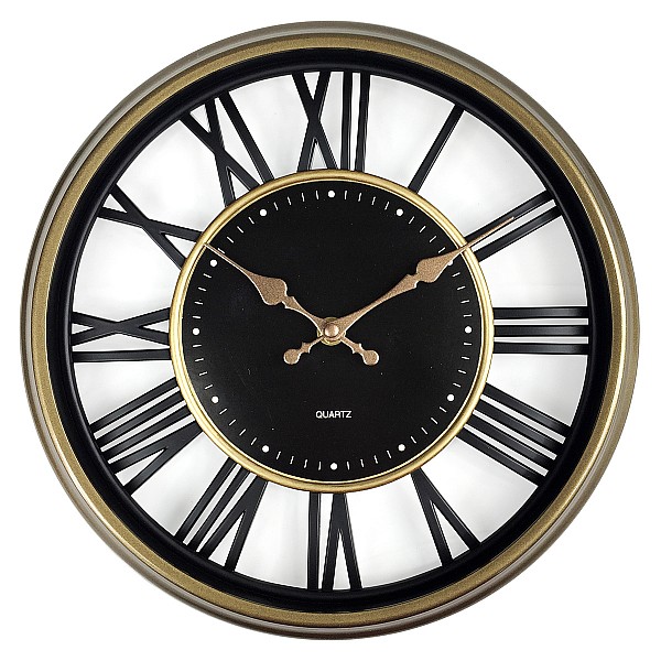 ArteLibre Ρολόι Τοίχου Χρυσό Πλαστικό Φ30.5x4cm - 14740029 - inde.gr