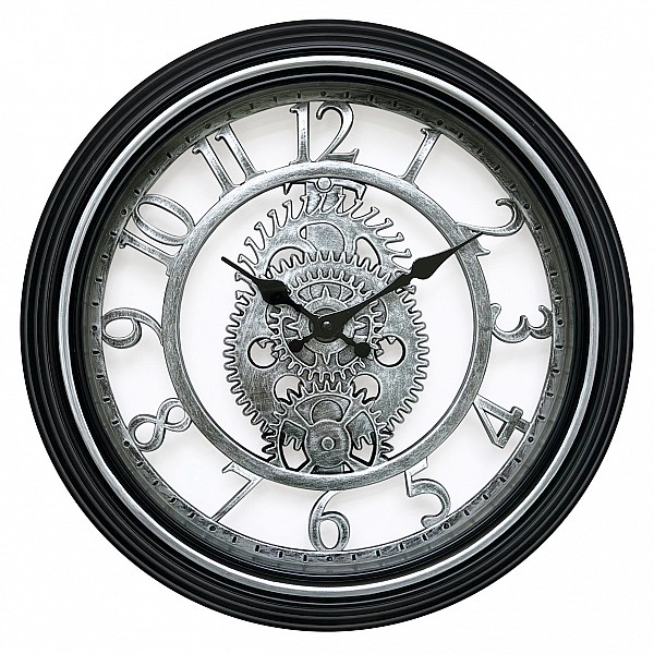 ArteLibre Ρολόι Τοίχου ArteLibre Ασημί/Μαύρο Πλαστικό Φ40.6x4.9cm - 14740018 - inde.gr