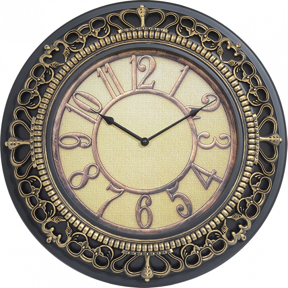 ArteLibre Ρολόι Τοίχου Χρυσό Πλαστικό Φ45.5cm - inde.gr