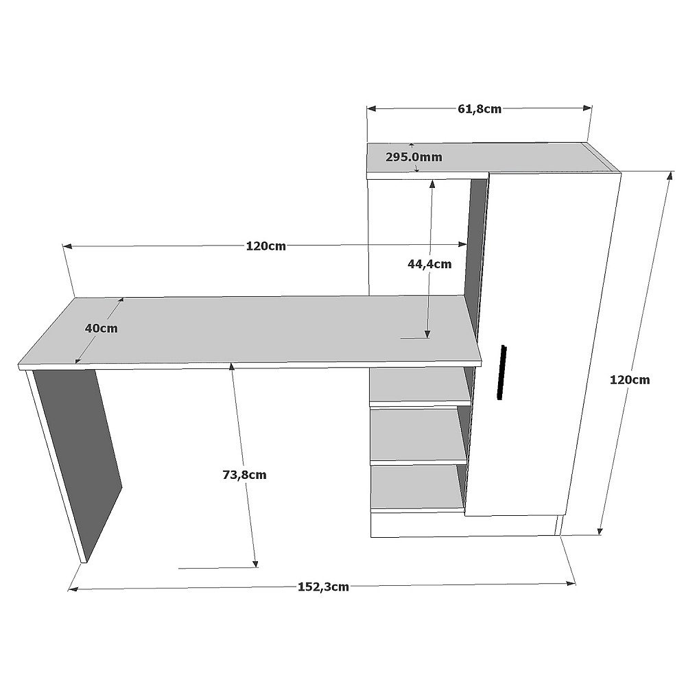 ArteLibre Γραφείο ArteLibre CAMDEN Πεύκο/Μαύρο Μοριοσανίδα 152.3x40x120cm - 15350088 - inde.gr