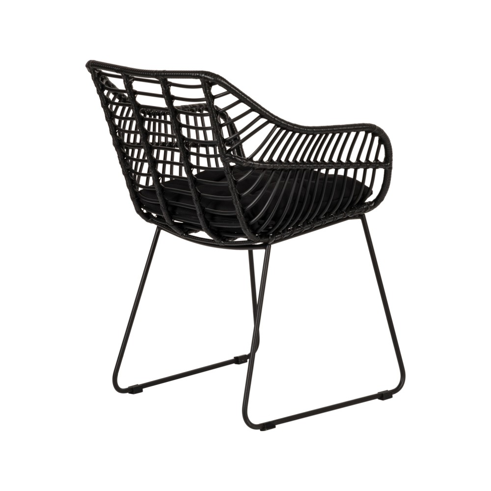 ArteLibre Πολυθρόνα Κήπου ArteLibre KALAMBO Μαύρο Αλουμίνιο/Rattan 56x57x81cm - 14840052 - inde.gr