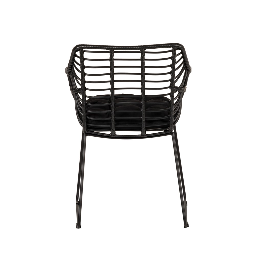 ArteLibre Πολυθρόνα Κήπου ArteLibre KALAMBO Μαύρο Αλουμίνιο/Rattan 56x57x81cm - 14840052 - inde.gr