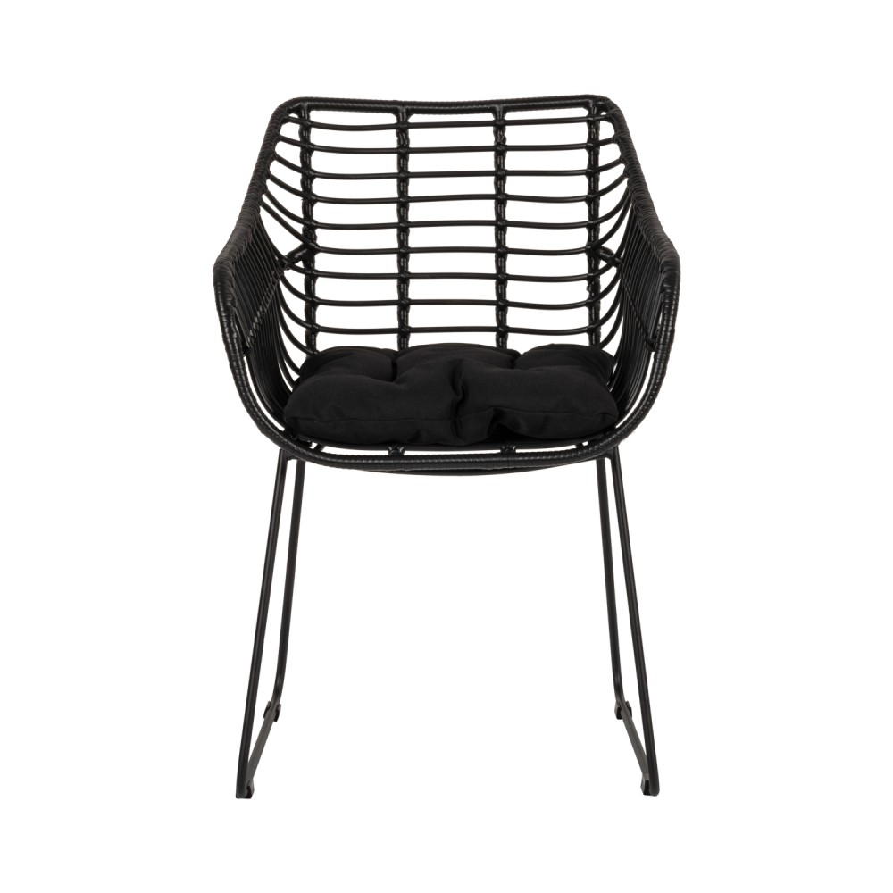 ArteLibre Πολυθρόνα Κήπου ArteLibre KALAMBO Μαύρο Αλουμίνιο/Rattan 56x57x81cm - 14840052 - inde.gr